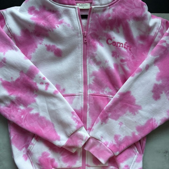 Comfrt Minimalist Tie Dye Zip Hoodie Small - Picture 7 of 8